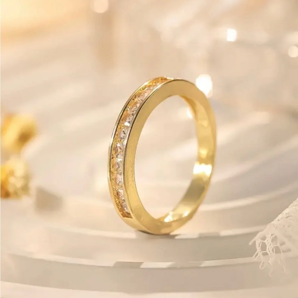Simplicity Elegant Embellished With Zircon Personalized Ring
